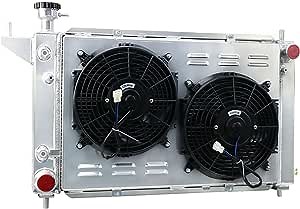 ALLOYWORKS 3 ROW Radiator + Shroud Fan + Relay For 1994-1996 Ford Mustang V6 V8 3.8L 5.0L AT/MT