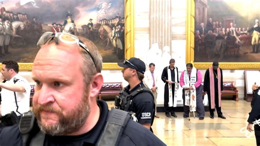 VIDEO: Today, as clergy - including Bishop William J. Barber, II - and people of moral conscience respectfully prayed in the rotunda of the United States Capitol, they were arrested while the public and cameras, including those belonging to press outlets, were banned from the area. | William J. Barber, II