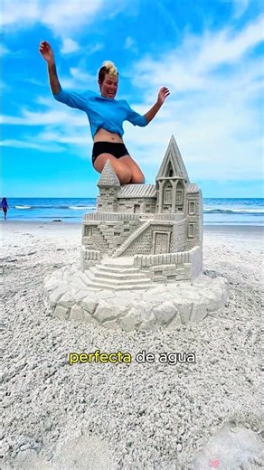 Experience building a castle on the beach with water and sand#asmr #knowledge #didyouknow #youtube