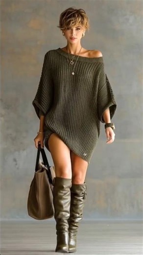 Women’s Knit Round Neck Batwing Sleeve Mini Dress | Chic Cozy Style 2026 #fashion #style