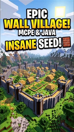 Epic Wall Village Seed 😱 #minecraft