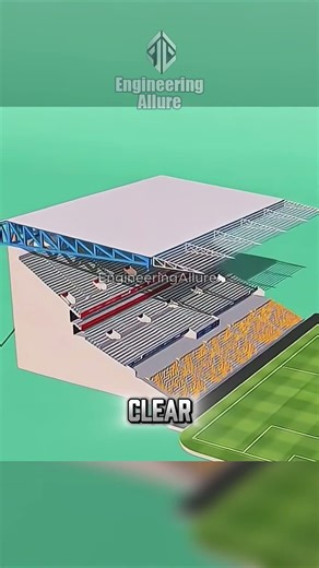 How This Stadium Roof Stays Up Without Columns 🤔😮 #shorts