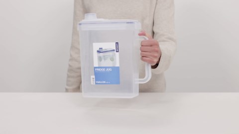 LocknLock Aqua Fridge Door Water Jug with Handle BPA Free Plastic Pitcher with Screw Top Lid Perfect for Making Teas and Juices, 1 Gallon, Clear