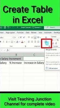 Create a Table in Excel in 60 Seconds! #teachingjunction #excel #shorts #table #ExcelTable