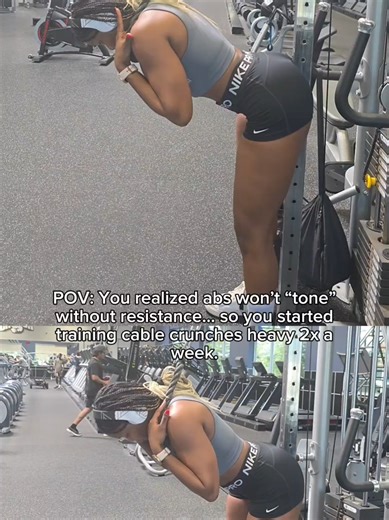 You stopped doing 200 random floor crunches and learned that weighted cable crunches actually build visible abs 👀 So now you train them like a real muscle… 2x a week. At the END of your workout. Progressively heavier. Slow on the way up. Full stretch at the top. Hard squeeze at the bottom. Because abs aren’t about doing more… They’re about loading them properly. That’s when the lines started showing. That’s when the waist started tightening. That’s when “do you compete?” comments started coming