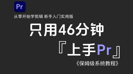 【B站最短系统课】耗尽360个小时研发出来的PR保姆级教程！精炼46分钟讲透别人藏私的剪辑核心思维，带你从零开始学剪辑（新手入门实用版）_哔哩哔哩_bilibili