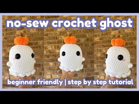 Beginner friendly jumbo crochet ghost tutorial 🧶 no-sew free crochet pattern