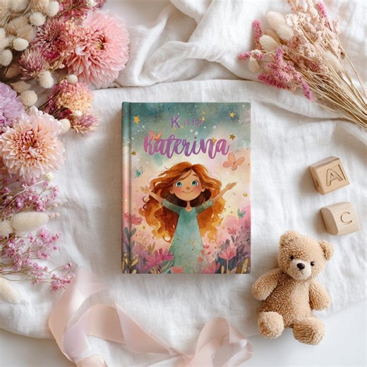 Personalized ABC Book for Girls | Custom Name Watercolour Alphabet Gift for Toddlers - Baby Shower, First Birthday & Christmas Gift for Her - Etsy