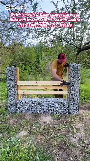 Gabion Wall DIY: Build a Beautiful & Strong Fence with Stones and Wood #garden #home #homedecor #how