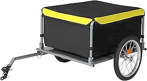 Moclever Bike Cargo Trailer - Foldable Bike Cart Bicycle Wagon Trailer w/Folding Frame Quick Release & 16in Wheels,Folding Bike Luggage Carrier w/Removable & Waterproof Cover,176 Lbs Max Load