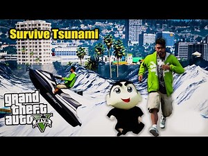 GTA 5: Shinchan & Franklin Surviving Tsunami