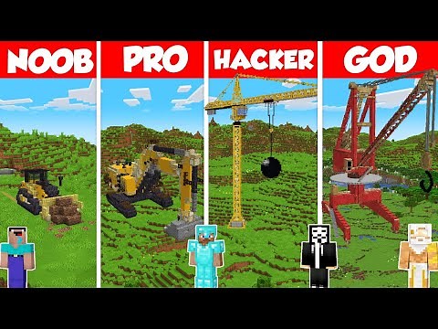 Construction Build Battle Challenge - Noob vs Pro vs Hacker vs God - Minecraft Animation