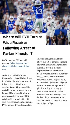 Where Will BYU Turn at Wide Receiver Following Arrest of Parker Kingston? #usa