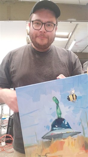 New UFO Alien oil painting #oilpainting #ufopainting #ufosighting | Jose D. Trujillo