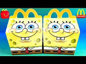 SPONGEBOB SQUAREPANTS McDONALD'S HAPPY MEAL TOYS BOX REVIEW UNBOXING NICKELODEON COLLECTION 2021