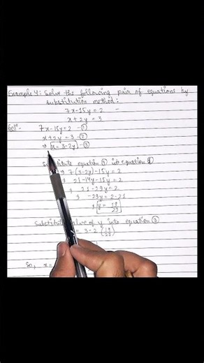 Substitution Method for Solving Linear Equations