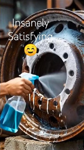 This Rusty Tractor Wheel Looks100 Years Old… Watch What Happens! 😳 |#oc#viral #shorts#beforeandafter