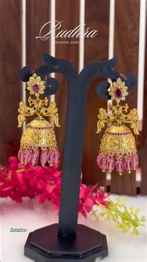 👑 Royal Jhumka Earrings ✨ | Gold Look | Screw Back Design 💛 | RTJ #shorts #jewellery