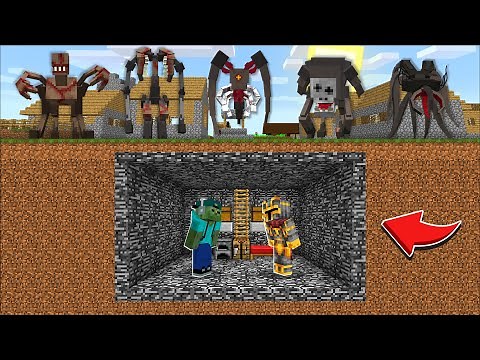 Minecraft BUILDING A PARASITE BUNKER TO SAFEGUARD OUR VILLAGER HOUSE MOD !! Minecraft Mods
