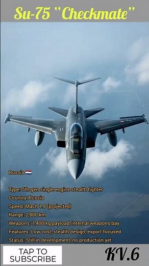 Sukhoi Su-75 “Checkmate” – Russia’s New 5th Gen Stealth Fighter!#shorts