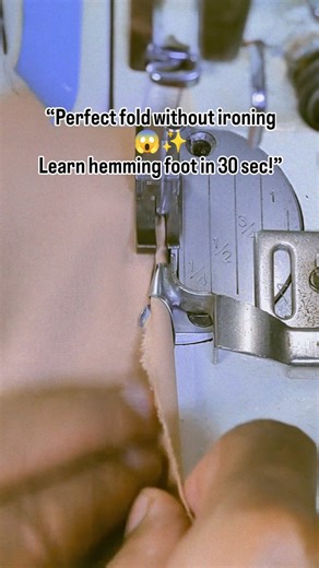 fashion designer Ruby ❤️ on Instagram: "Hemming foot ka sahi use seekho 💯 Kapde ka edge bilkul clean & professional finish 😍 Beginners ke liye best sewing hack ✂️🧵 . . . . . #hemmingfoot #sewingtips #sewinghacks #tailoring #beginnersewing stitchingvideo"
