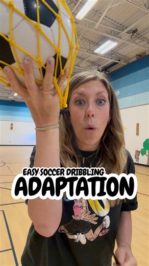 POV: You find an adapted PE soccer hack that actually works ⚽👏 Soccer bungee net soccer ball = way more success for my adapted students during dribbling and kicking practice. No chasing balls every 2 seconds and way more confidence 💛 Sometimes the simplest PE adaptations make the biggest difference. #AdaptedPE #PEteacher #SoccerSkills #InclusiveEducation #AdaptiveSports