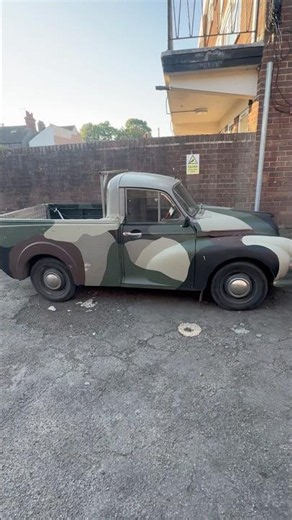 1950s Morris Minor Pickup Truck With Legendary Camo Design #classiccars #classic