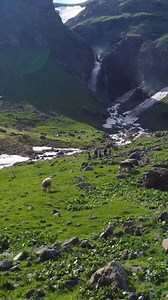 ❤⭐🇦🇲 Gegharot Waterfall - Mount Aragats - Armenia Gegharot Waterfall is located on the northern slopes of Mount Aragats, at an altitude of around 3,000 meters above sea level, on the Gegharot tributary of the Kasagh River. It lies approximately 12 km northwest of the village of Aragats, in the Aragatsotn Province. This 17-meter-high waterfall is especially impressive in winter, when its waters completely freeze, transforming into a magnificent ice sculpture. Many compare it to Trchkan Waterfal