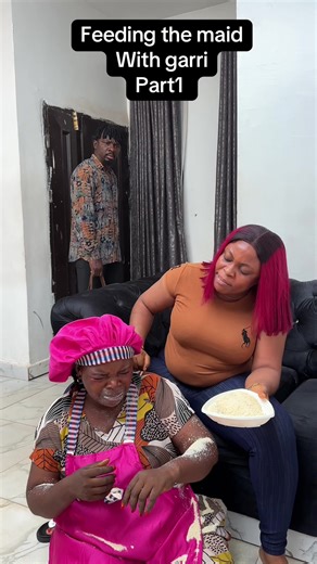 Feeding the maid with garri part1