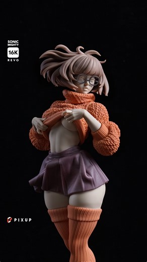 Phrozen 3D Printer on Instagram: "WARNING: You can’t unsee this Velma 👀🧡​ Velma just got a whole new attitude: bold sweater and striking pose. Printed on the Sonic Mighty Revo 16K to bring out every knitted stitch and stylized line. ​ 🌬️ Phrozen Air Purifier Max keeps your 3D printing area clean​ 🧡 Model: FAN_Velma by @eastseamonster 🖨️ Printer: Sonic Mighty Revo 16K​ 🧪 Resin: Aqua Snow-Gray 8K, Aqua Vanilla 8K, RPG Beige, Aqua Hyperfine Red, Aqua Hyperfine Graphite​ 🔗 Download her file a