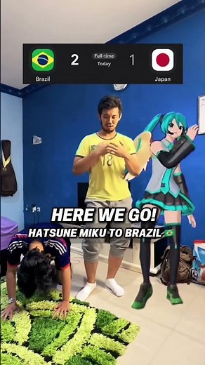 🟢🟡 HATSUNE MIKU ➡️ BRAZIL 🇧🇷 HERE WE GO!#hatsunemiku #miku #brazil #japan #worldcup