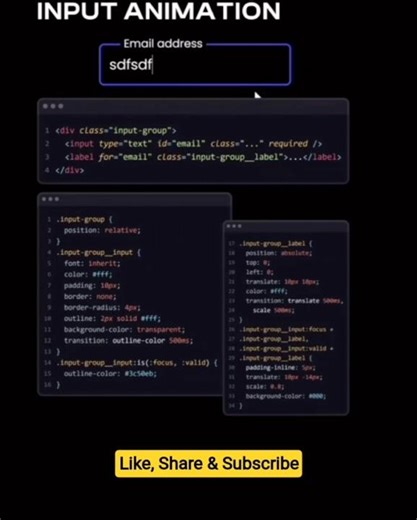 🎯 Input Animation #css #html #javascript #animation #webdevelopment #webdesign #how #tips #tutorial