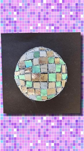 Marina Alfera on Instagram: "Happy New Year, friends!!! Need a quick and easy project to celebrate the new year? Try this fun disco ball ✨🪩 #Artteacher #elementaryart #newyear #2026 #artproject"