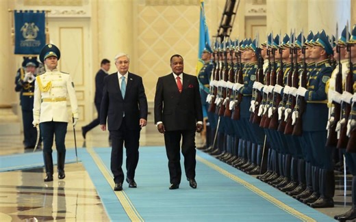 总统府举行隆重仪式 欢迎刚果总统到访