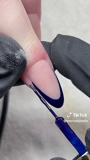 Royal Blue French Tip Nail Design Tutorial