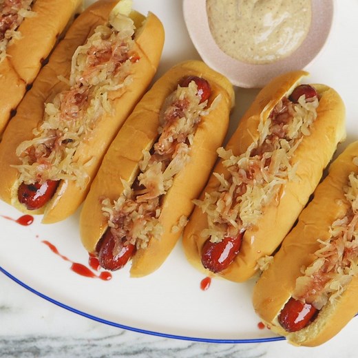 63K views · 354 reactions | Hot dogs with beer-braised sauerkraut...