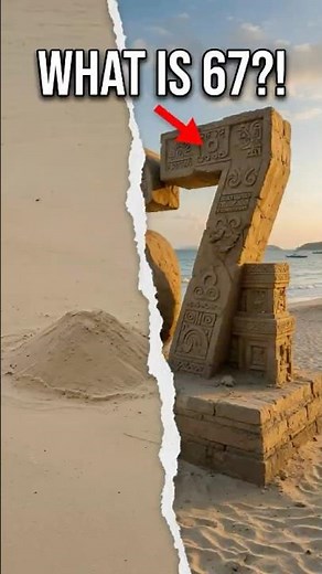 Satisfying sand carving: The 67 reveal #sandcastle #timelapse #beachvibes