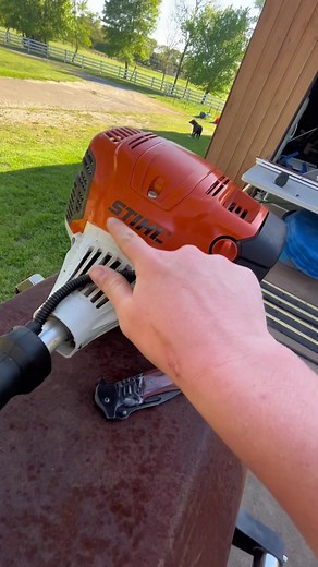 How to put string on your stihl trimmer #stihl #fs91r #stihlfs91r #trimmer #howto @growitwemowit
