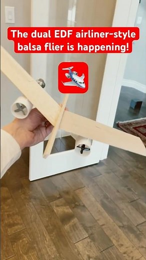 Dual jet engine balsa RC plane with 3D-printed EDF engine cowls