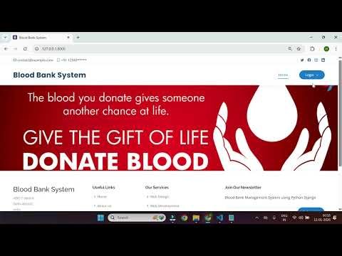 Blood Bank Management System Project using Python Django