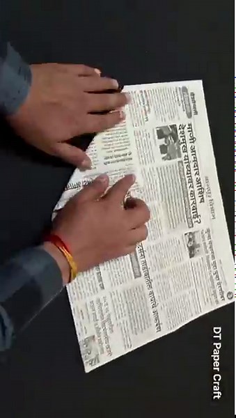 Newspaper bag | how to make a paper bag | Newspaper craft #shorts #short #craft #shortvideo
