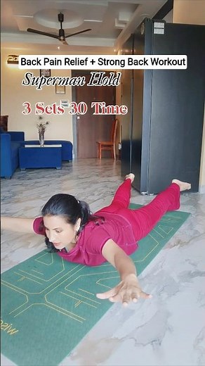 1 Minute Superman Hold Challenge | Strong Back Workout At Home #tranding #backworkout #shorts