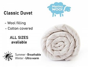 MERINO WOOL DUVET QUILT - WOOL & COTTON  NATURAL BED Duvet  ALL SIZES 10.5-8 TOG  | eBay UK