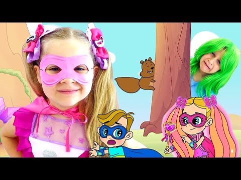 Diana and Roma Magic Colorful Hair Cartoon