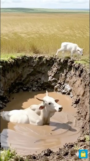 🐄Elephant Rescues Cow Stuck in Muddy Field | Baby Calf Cry for Help #shorts #animalrescue #cow