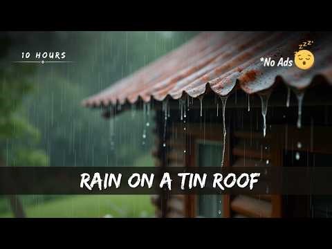 Rain on a Tin Roof (10 Hours) | Cozy Rain Sounds for Sleep | No Mid-Roll Ads