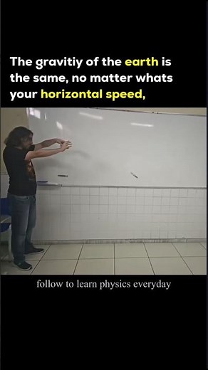 Gravity 😱 of the 🌍?is the same,no matter whats your horizontal speed. #scienceexperiment