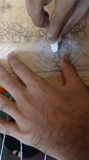 How to Transfer Embroidery Designs Using Chalk Powder | Easy Hand Embroidery Technique #shorts