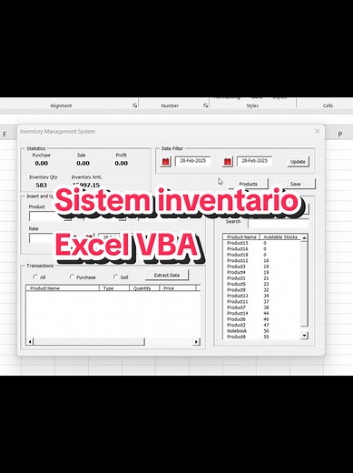 Excel VBA programmed Advanced Inventory Management System | Sisteme de inventario en Excel VBA | نظام إدارة المخازن والمستودعات #excel #VBA #trend #powerbi #sql #dax #dataanalysis #powerquery #powerpivot #infograph #تريند #بيانات #اكسل #باوركويري