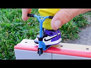 Finger Scooter | Unboxing Tech Deck Ramp | Finger Scooter Tricks | Mini Nike Shoes